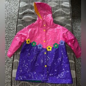☔️ Driplets by wippette bright floral girls rain jacket
